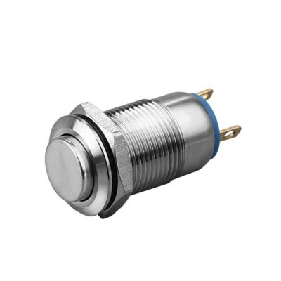 China 12mm Wire Diameter Piezoelectric Snap Switch Waterproof IP65 Metal Button 12b Damage Proof High Head Without Lamp for sale