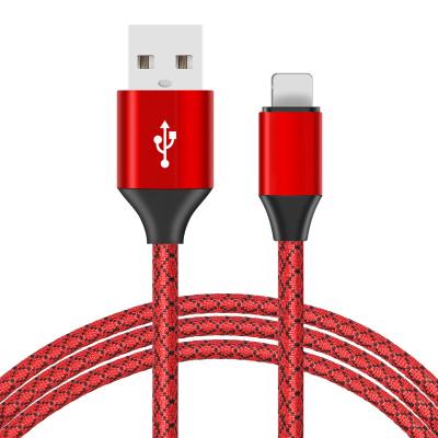 China 8P Connector For Mobile Phone Durable And Fashion 1m/3ft Two Tone Pigtail 8 Pin 3a Cable Lightn USB Colorful Hard Wire Woven Charger Data Cable For Apple i Phone Pac for sale