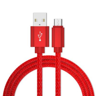 China Cool and Special Fashion and Fashion Design Jeans Braided Micro Data Sync Cable Charger and USB Fast Charging Cable for Samsung Android for sale