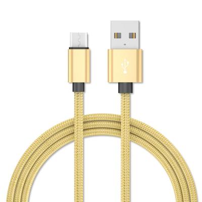 China High Quality Mobile Phone Android Charging Fabric Braided Micro USB Data Cable for sale