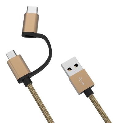 China 2020 Wholesale Universial MP3/MP4 Player Cable with Micro USB for Android Mobile Phone and 8p for iphone 2 in 1 Charging Cable for sale