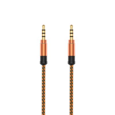 China Cheaper Price Car 1.5 Meter 4 Pole High Grade 3.5mm Nylon Braided Male To Car Audio Aux Cable. masculine for sale