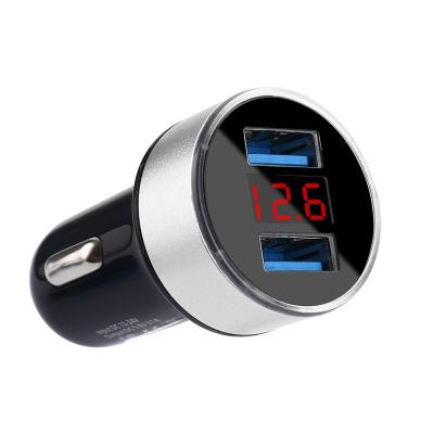 China Led Display Best Quality Dual Port 2 Usb Car Charger With LED Display for sale