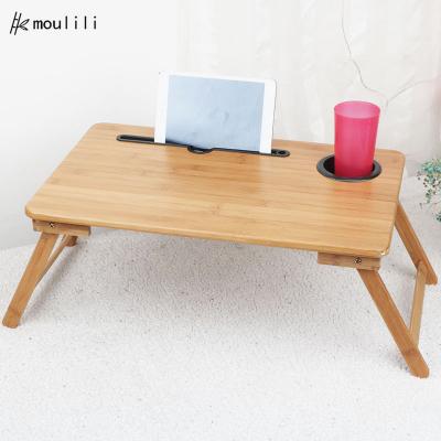 China 2021 New Eco-friendly Foldable Bamboo Lumber Portable Adjustable Height (Height) Laptop Desk Table Adjustable for sale