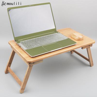 China Factory Logo Adjustable Portable Folding Laptop Desk Bamboo Wood Laptop Study Table (Size) For Bed for sale