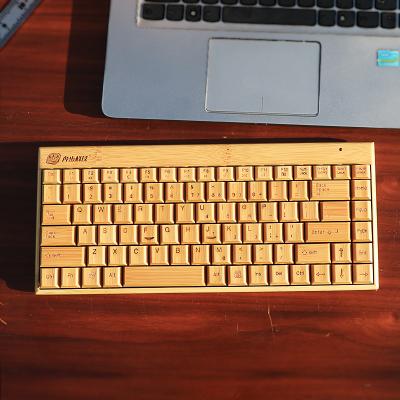 China High Sensitivity Best Single Business Office Computer USB Wireless Bamboo Wooden Laptop Keyboard for sale