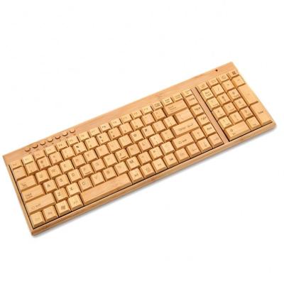 China 2019 Radio Gift Computer Bamboo Eco Friendly Wooden Natural Color 2.4 USB Wireless Keyboard for sale