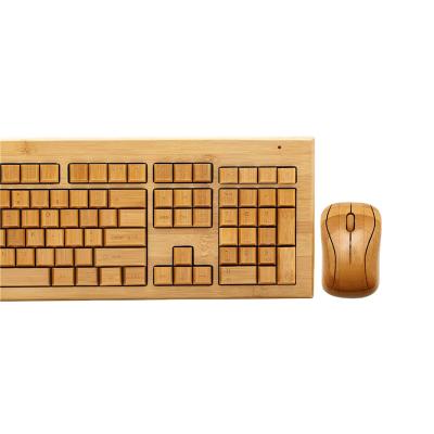 China Hot Selling Custom Eco-Friendly Logo Eco-Friendly Bamboo Wooden Computer USB Wireless Keyboard and Mouse Combo for sale