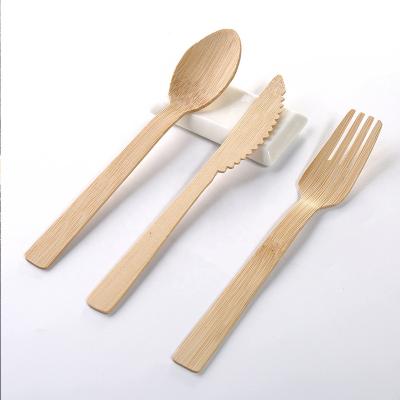 China Wholesale Disposable Biodegradable Bamboo Compostable Wood Set Gold Wedding Bamboo Cutlery Set for sale