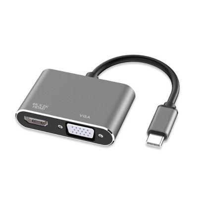 China Vedio Transfer Type C to HD MI VGA USB 3.1 Adapter USB C to VGA HD MI 4K Converter Adapter for Laptop PC for sale