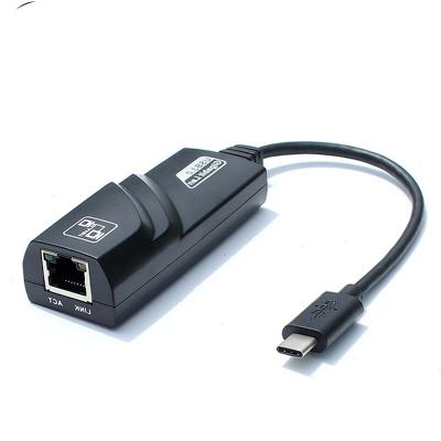 China ABS+PVC USB 3.1 Type C Port to 10/100/1000 Gigabit RJ45 Ethernet LAN Network Adapter 1000Mbps for sale