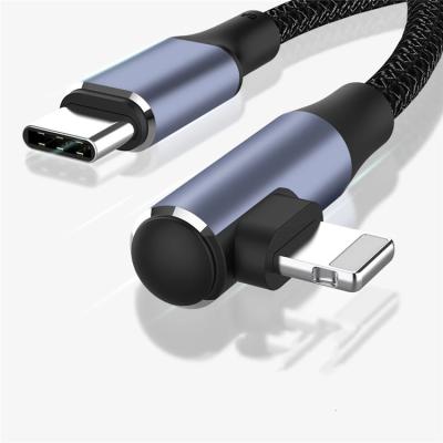 China 8pin Cable For iPhone USB Type C PD 20W Cable For iPhone 12 11 pro X XS Se 8 Fast USB C Cable 90 Degree Charging Cable for sale