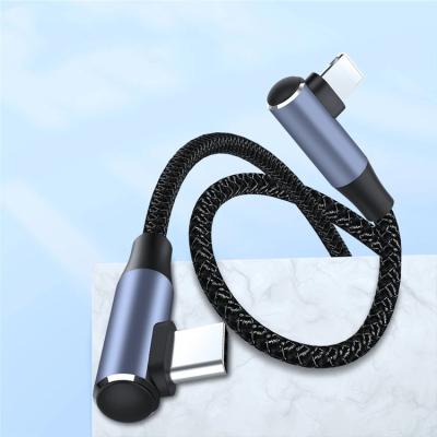 China 8pin Cable For iPhone USB Type C To Light Up Charging Cable 90 Degree PD Fast Charger For Apple iPhone 12 11 xs iPad 50cm 2m 1m for sale