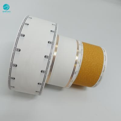 China Single Line Design 70mm Width Cigarette Smoke Rack Gold Plain Paper Cigarette Packaging Tilting Paper for sale