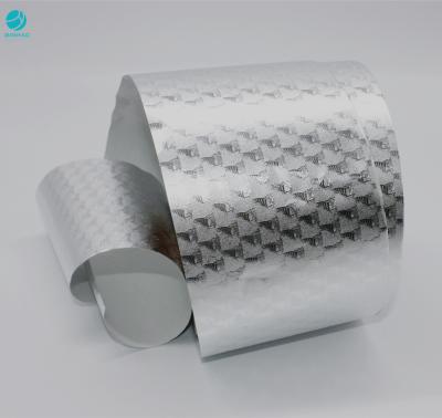 China Cigarette or Aluminum Foil Rolls Food Packaging 50g Logo Pattern Customized Embossing Silver for sale