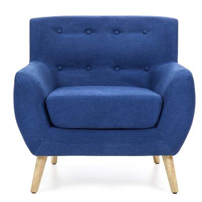 China Upholstery Tufted Wing Fabric Accent Back Chair With Wood Legs for sale