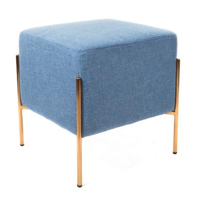 China Upholstery Durable Antique Velvet Elephant Brass Steel Legs Adjust Stool Small Ottoman Ottoman Sofa Footstool for sale