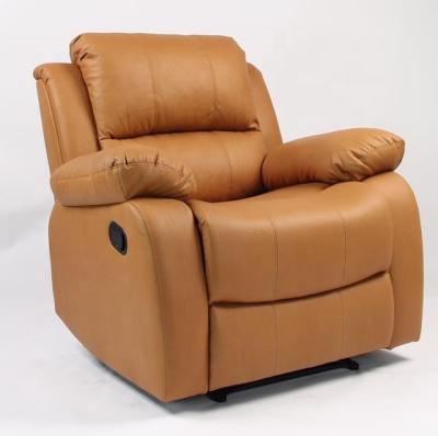 China (Other) Adjustable Ready To Ship Recliner Modern Luxury Yellow Leather Manual Chair for sale