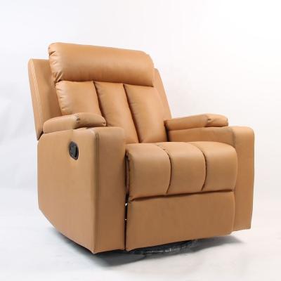 China (Size)Adjustable Modern Luxury Leather Rotate Cinema Recliner Chair Single Rocking Sofa With Cup Holder for sale