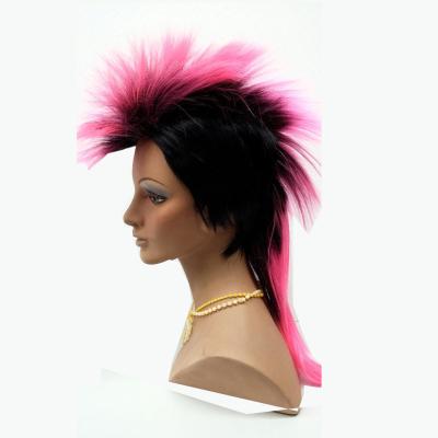 China Fashion 2020 Mohawk Costume Wig Black And Pink Wig MF1093A for sale