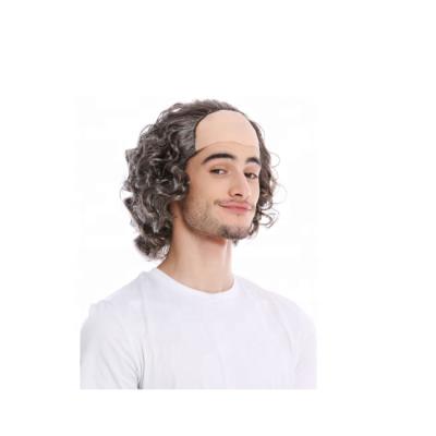 China 2019 New Afro Wave Bald Wig With Gray Hair for sale