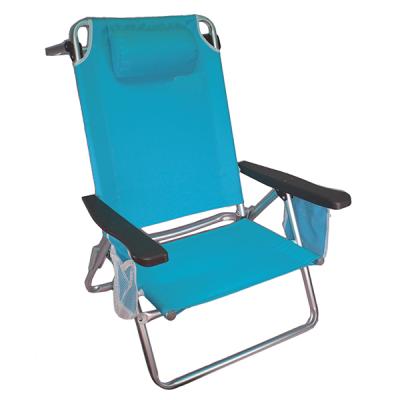 China Fishing Chair Folding Backpack Aluminum Beach Chair With Storage Pocket for sale