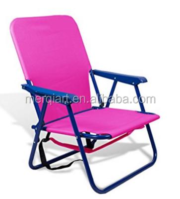 China Low Profile Luxury Pink Folding Chair Lightable Camping Reclining Beach Chair for sale