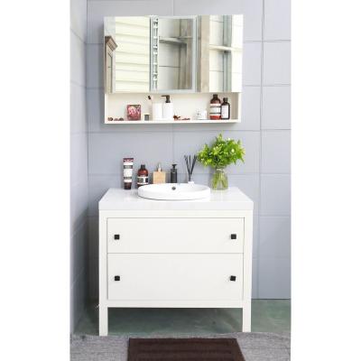 China Factory Price Wholesale White Solid Wood Furniture Bathroom Vanity for sale