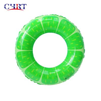 China Kid's OkyRie Factory Stock Shinny Quick Inflatable Swimming Ring Float Cheap Swimming Rings Lovely Double Thick Adults for sale