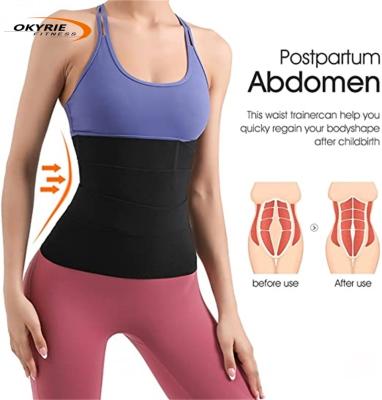 China OKyRie Adjustable Resistance Waist Trimmer Belt Latex Waist Trainer Belly Wrap Waist Trainer QUICK DRY for sale