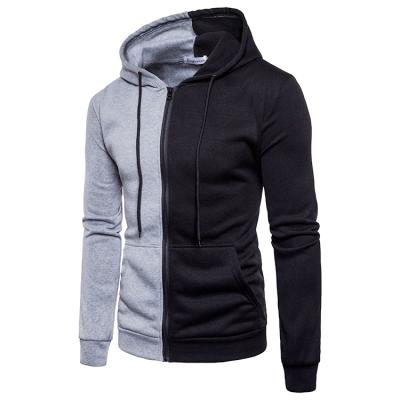 China Custom OEM contrast color logo winter QUICK DRY long sleeve sweater full zipper hoodies jacket for men for sale