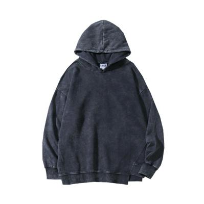 China Custom Wholesale Street Style Cotton Anti-wrinkle White Acid Washed Oversized 100% Men's Hoodies Plus Size Hoodie for sale