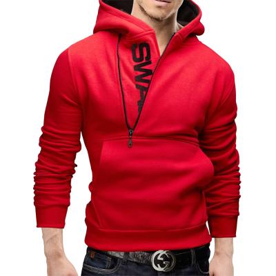 China Custom Logo Sportswear Side Zip Contrast Anti-Wrinkle Hooded Sweatshirt Sports Pullover Hooded Jacket Men Casual Hoodies for sale