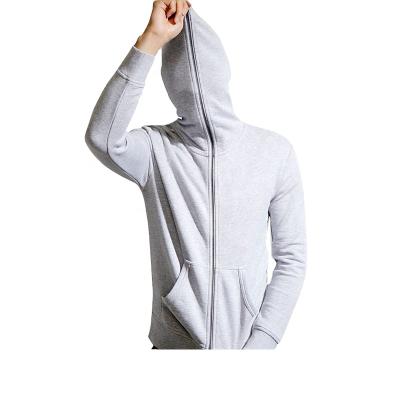 China high quality Anti-wrinkle custom design logo white fleece fitness men hoodies casual full face zip up hoodie for sale