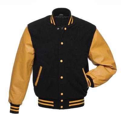 China Reversible Custom Sleeves Polyester Shell Winter OEM Service Fleece Thickness Varsity Leather Jacket for sale