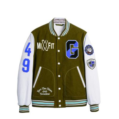 China Reversible Custom Cheap Letterman Varsity Jackets Patches Leather Sleeves Light Blue Varsity Jackets for sale