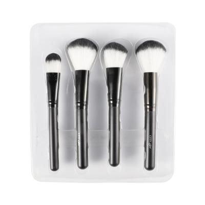 China Angular Blush Low Moq Printing 4pcs Natural Goat Hair Makeup Set Brush Cosmetics Brushes For Sale for sale