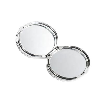 China Shenzhen Professional Double Sided Slim Silver Pocket Inspection Vanity Glitter 20 x Magnification Handheld Cosmetic Mirror for Eye Makeup for sale