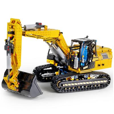 China Precise Construction Toy Engineering Series Motorized Excavator Truck RC Car Operation Technic Building Blocks Set for sale