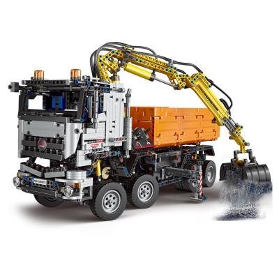 China Building Toy RC APP Engineering Construction Pneumatic Truck Model Vehicle DIY Assemble Great Children Building Blocks Toys for sale