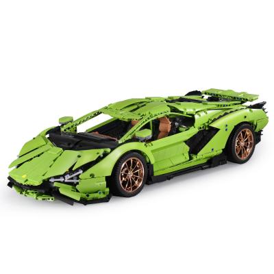 China Green Construction Toy 1:8 Speed ​​Racing Sports Car Version DIY Technic Style Building Block Static Toy for sale