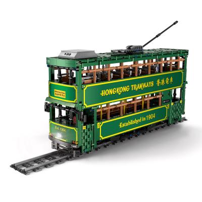 China Retro Nostalgic Technics Tram Technics APP Tram Building Toy RC HK Educational RC Brick Toys Plastic DIY City Building Blocks Set for sale