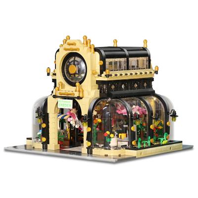 China Construction Toy Aovatown Botanical Garden with LED Light DIY Assembly Brick House Street View Building Blocks Set for sale