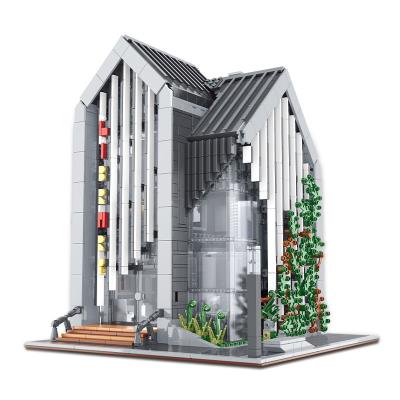 China Handmade Toy City Street View Modern Bookshelf Modular Assembly Building Moc Bricks DIY Toys Building Block Set for sale