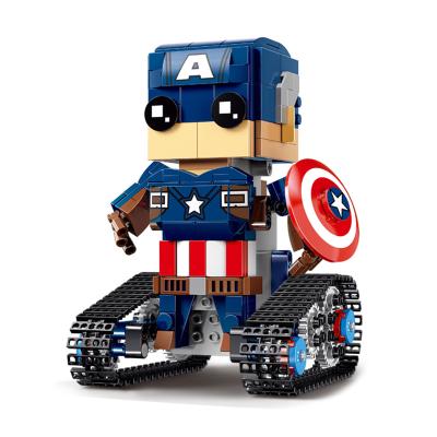 China Building Toy 2.4G DC Avengered Rc App Control DC Brick Iron Spider Super Man Building Block Toys Electric Walking Technic Set for sale