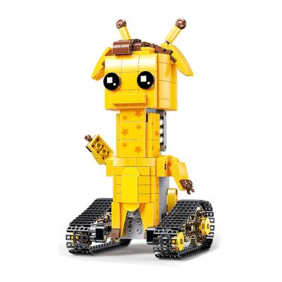 China Toy Giraffe Remote Control Electric Bricks RC Electronic Walking Technic Building Block Car Toys for sale