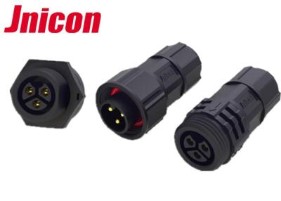 China Black Solder Waterproof Panel Mount Connector 3 Pole Screw Lock Jnicon Splice for sale