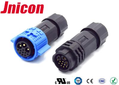 China Push Locking IP67 300VAC 9 Signal Waterproof Connector PA66 for sale