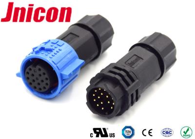 China Inline 16 Pin Push Locking Waterproof Circular Connectors PA66 for sale