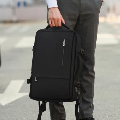 China Polyester College School Bookbag Men Anti Theft Computer Backpack Laptop Bag 15.6 Inch With USB Charging Port for sale